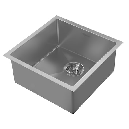 Whitehaus 16 Gauge Sgl Bowl Linen Textured Dual-Mount Sink Set, Gunmetal WHNPL1818-GM